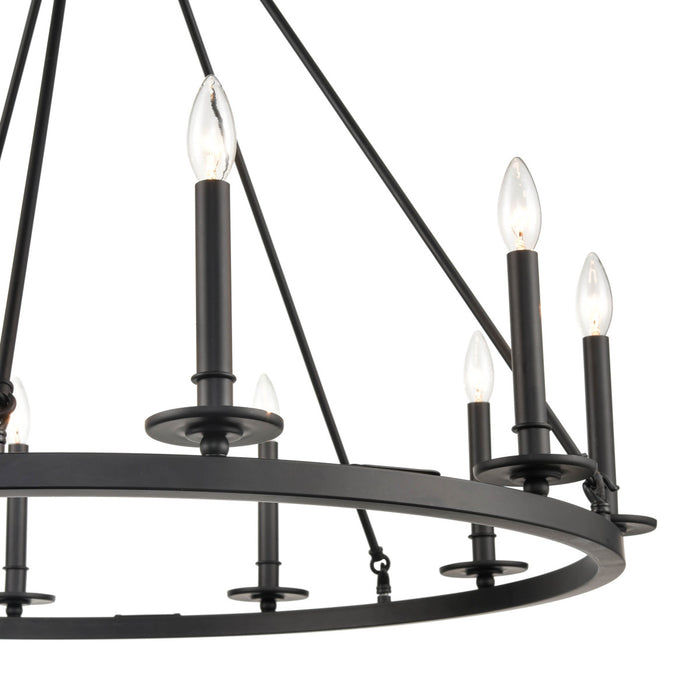 Millennium 46710-MB Ten Light Chandelier, Matte Black
