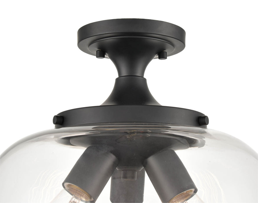 Millennium 9713-MB Three Light Semi-Flush Mount, Matte Black