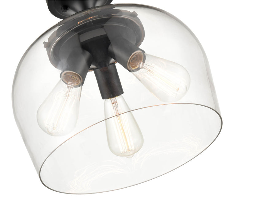 Millennium 9713-MB Three Light Semi-Flush Mount, Matte Black