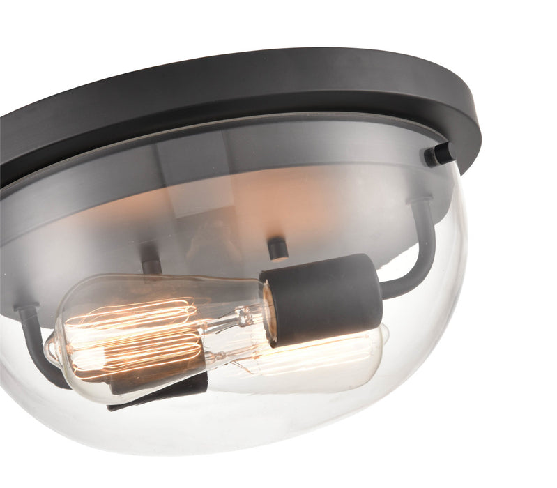 Millennium 9712-MB Two Light Flushmount, Matte Black