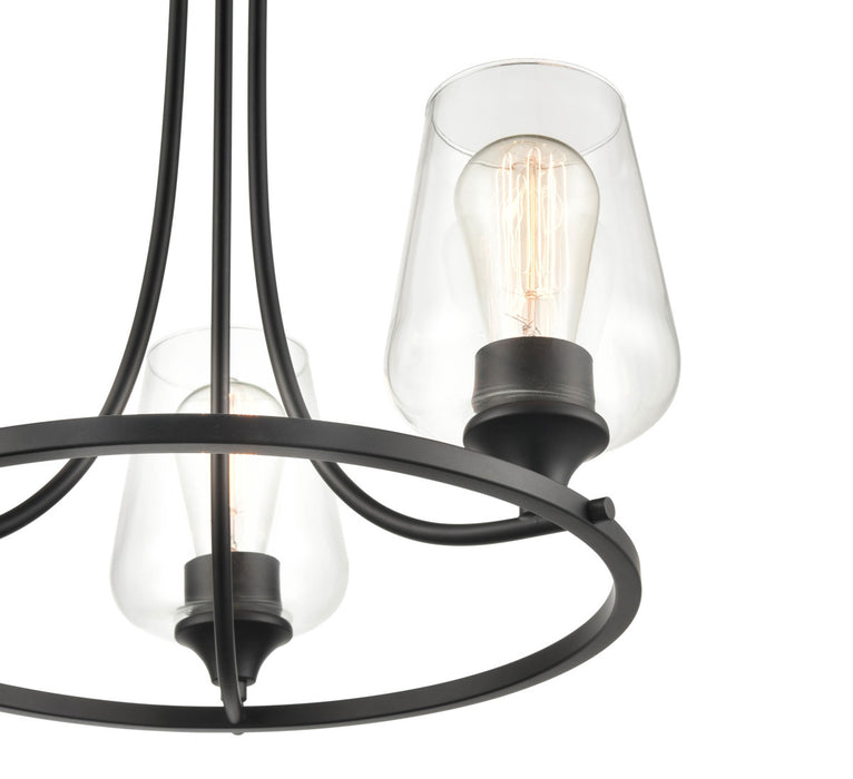 Millennium 9723-MB Three Light Chandelier, Matte Black