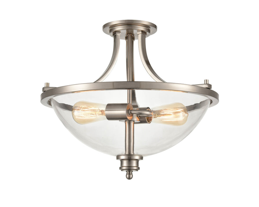 Millennium 3622-BN Two Light Semi-Flush Mount, Brushed Nickel