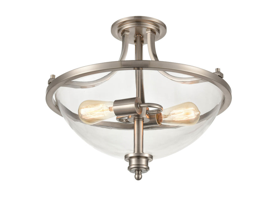 Millennium 3622-BN Two Light Semi-Flush Mount, Brushed Nickel