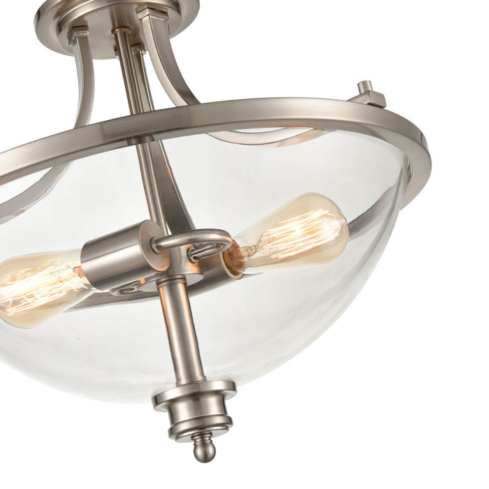 Millennium 3622-BN Two Light Semi-Flush Mount, Brushed Nickel
