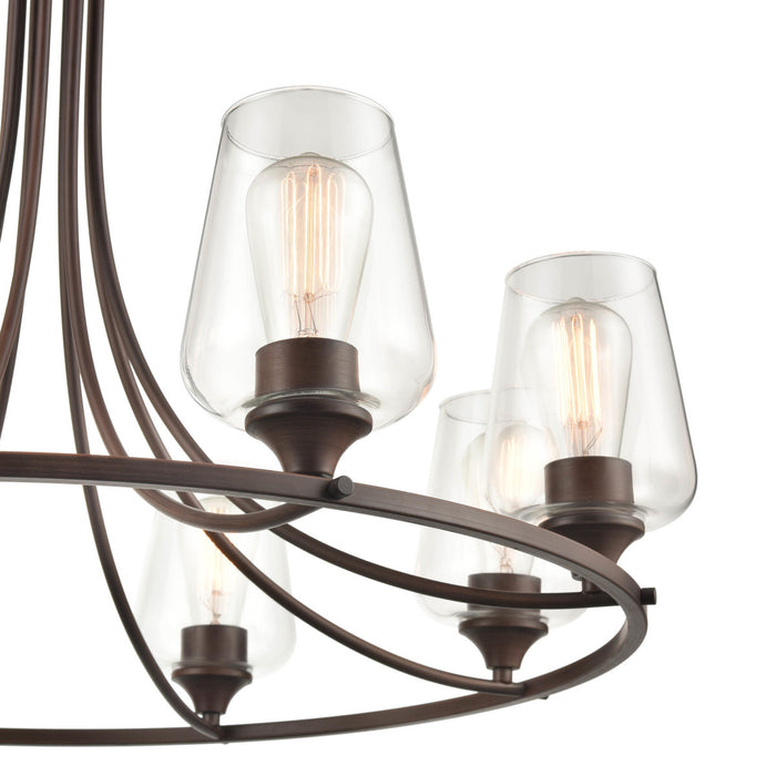 Millennium 9728-RBZ Eight Light Chandelier, Rubbed Bronze