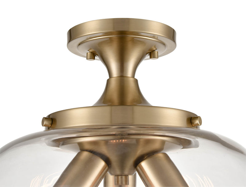 Millennium 9713-MG Three Light Semi-Flush Mount, Modern Gold