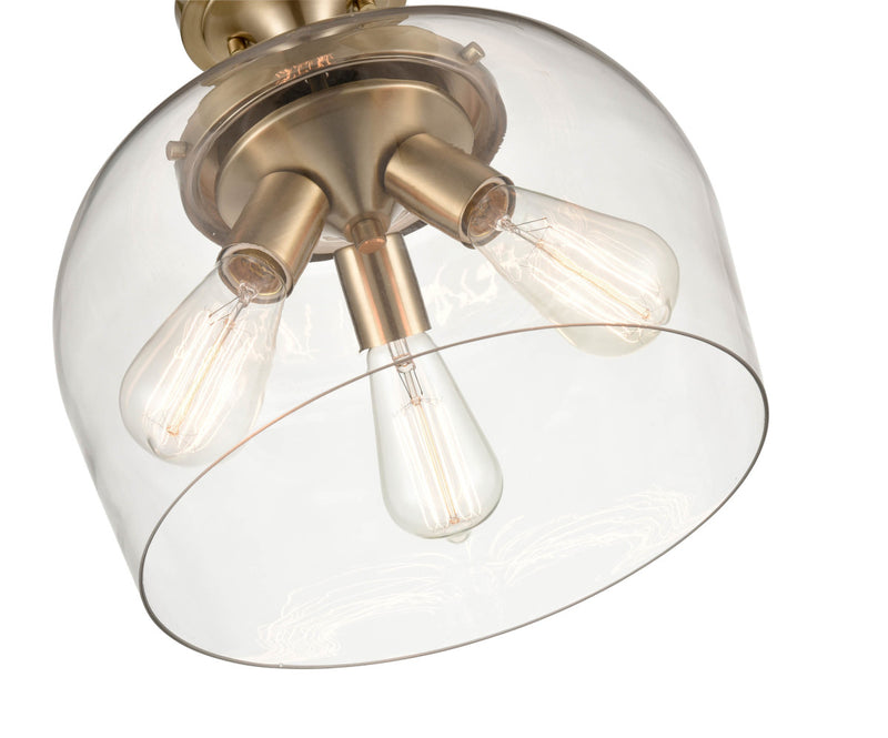 Millennium 9713-MG Three Light Semi-Flush Mount, Modern Gold