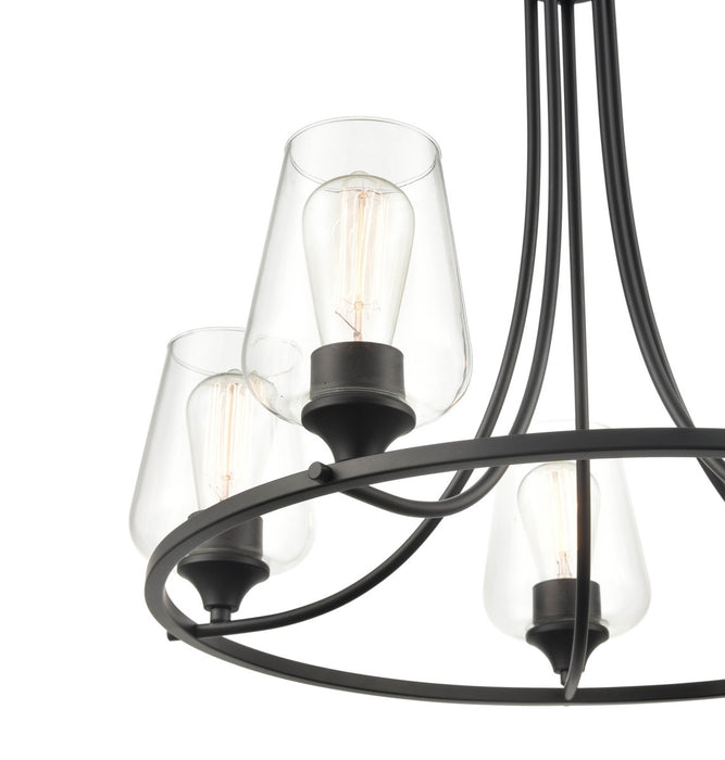 Millennium 9725-MB Five Light Chandelier, Matte Black