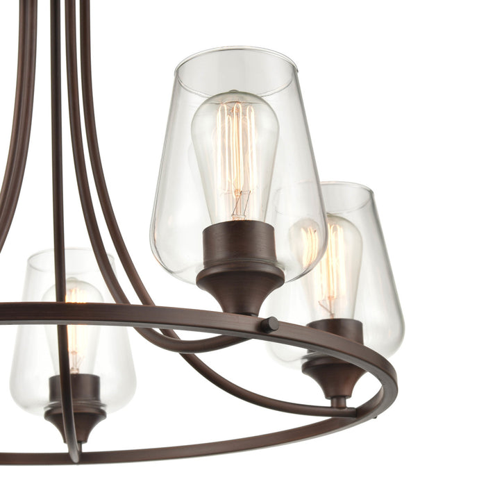 Millennium 9725-RBZ Five Light Chandelier, Rubbed Bronze