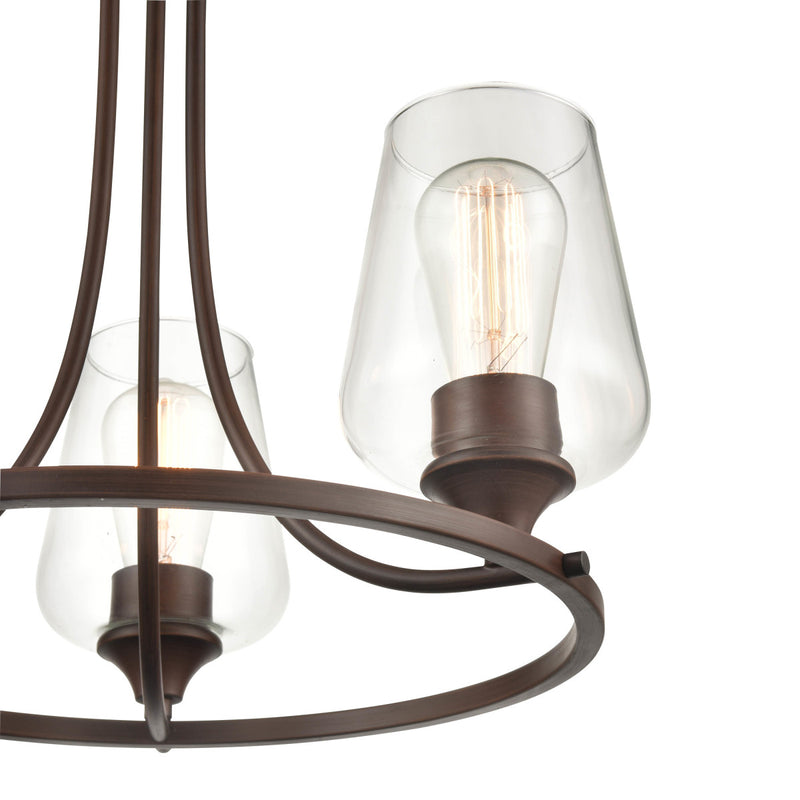 Millennium 9723-RBZ Three Light Chandelier, Rubbed Bronze