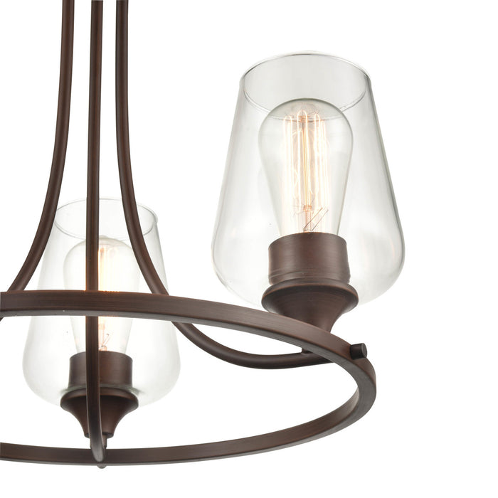 Millennium 9723-RBZ Three Light Chandelier, Rubbed Bronze