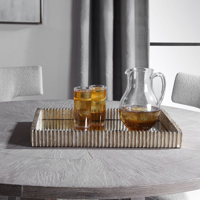 Uttermost 17732 Tray, Silver Leaf