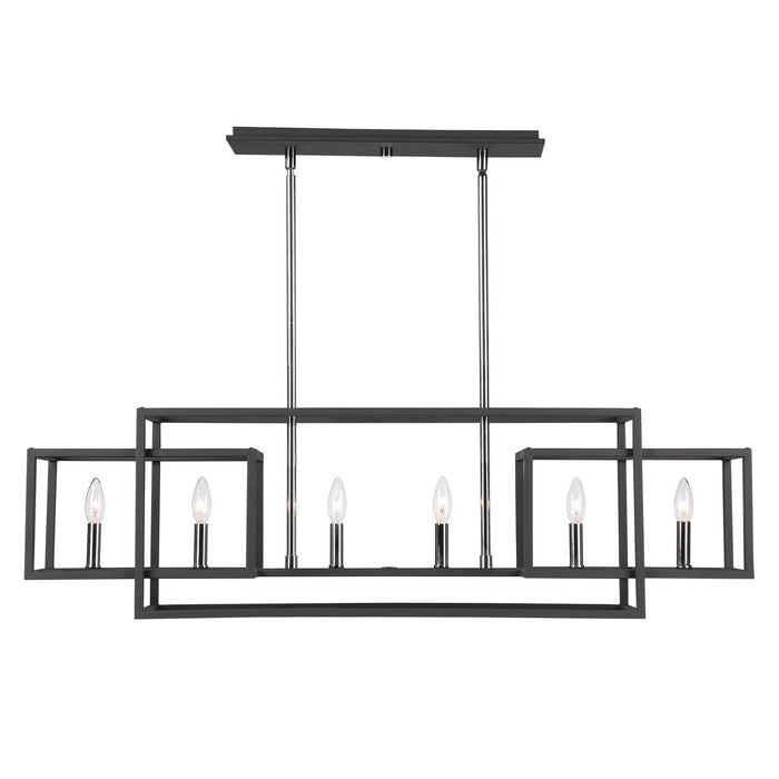 Uttermost 21339 Six Light Chandelier, Black & Polished Nickel
