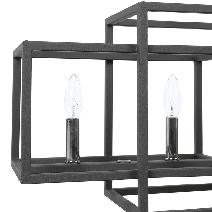Uttermost 21339 Six Light Chandelier, Black & Polished Nickel