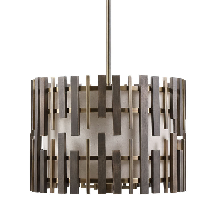 Uttermost 21517 Four Light Pendant, Antique Brass