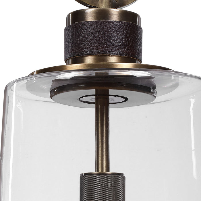 Uttermost 21522 One Light Mini Pendant, Antique Brass