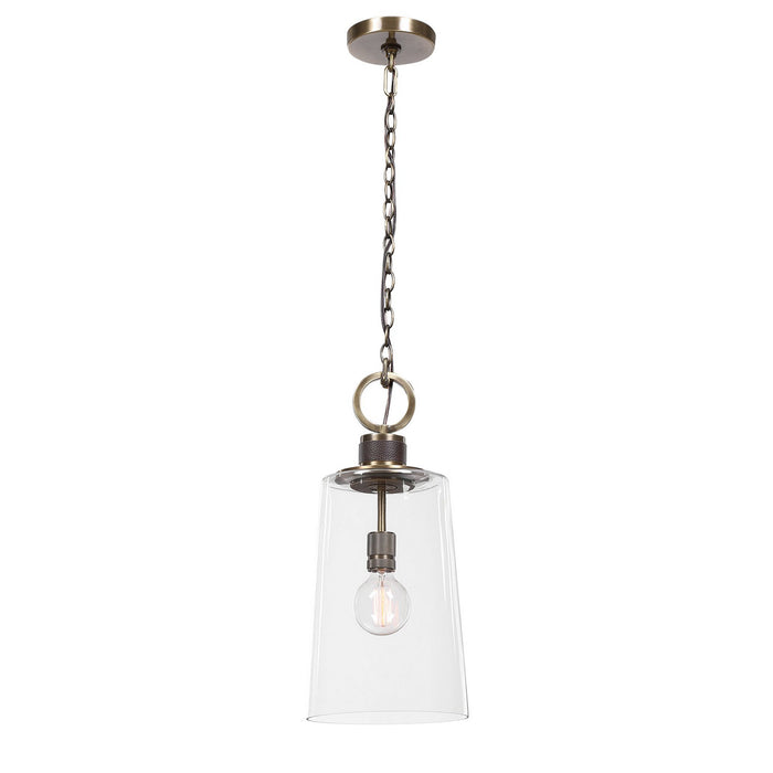 Uttermost 21522 One Light Mini Pendant, Antique Brass