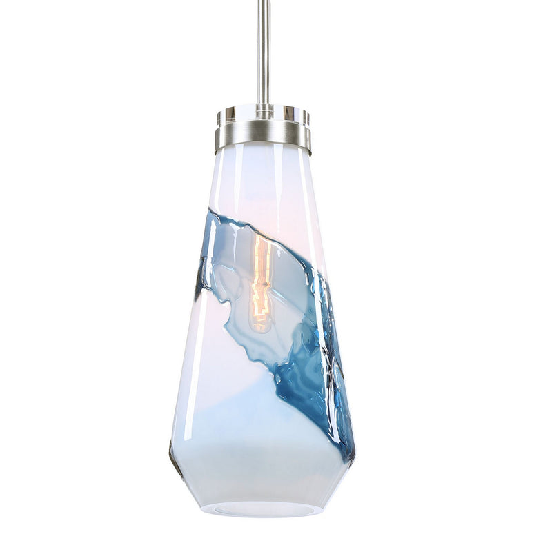 Uttermost 22197 One Light Mini Pendant, Brushed Nickel