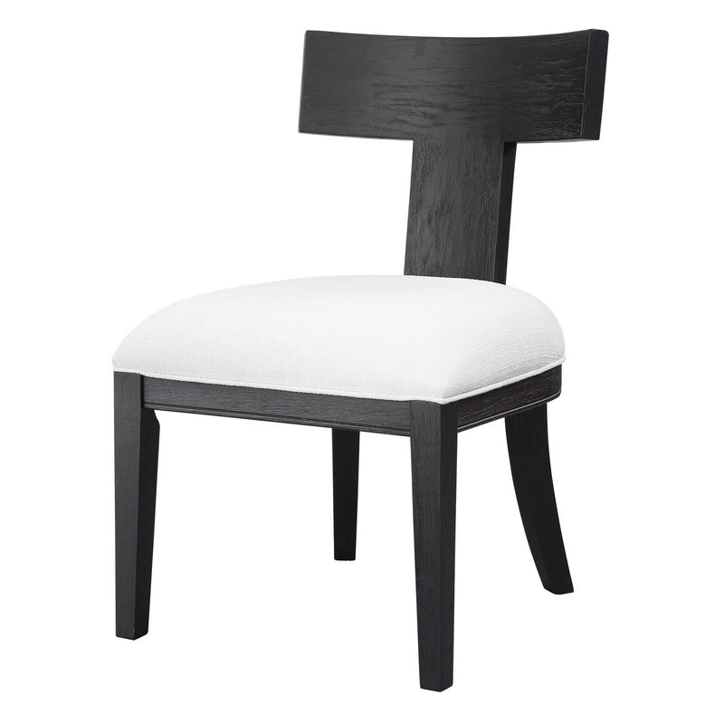 Uttermost 23533 Chair, Brushed And Rubbed In A Charcoal Black Stain