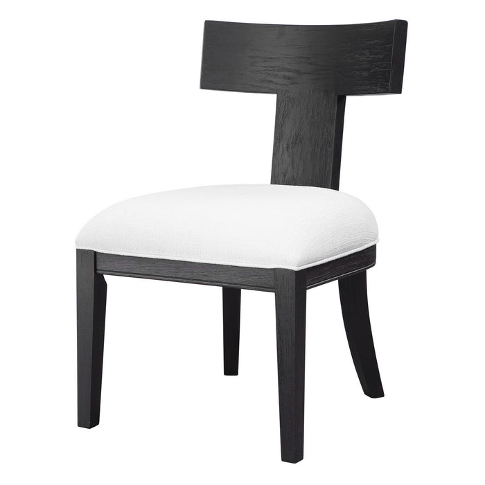 Uttermost 23533 Chair, Brushed And Rubbed In A Charcoal Black Stain