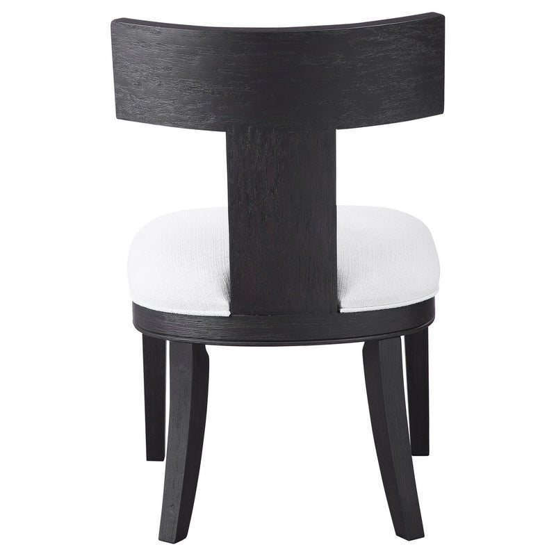 Uttermost 23533 Chair, Brushed And Rubbed In A Charcoal Black Stain