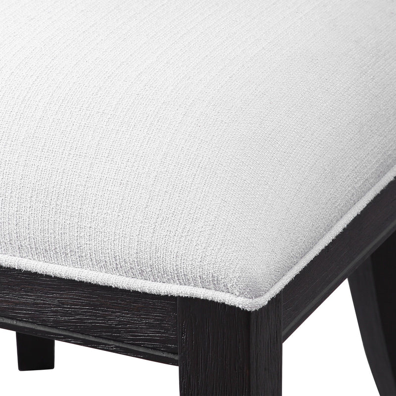 Uttermost 23533 Chair, Brushed And Rubbed In A Charcoal Black Stain
