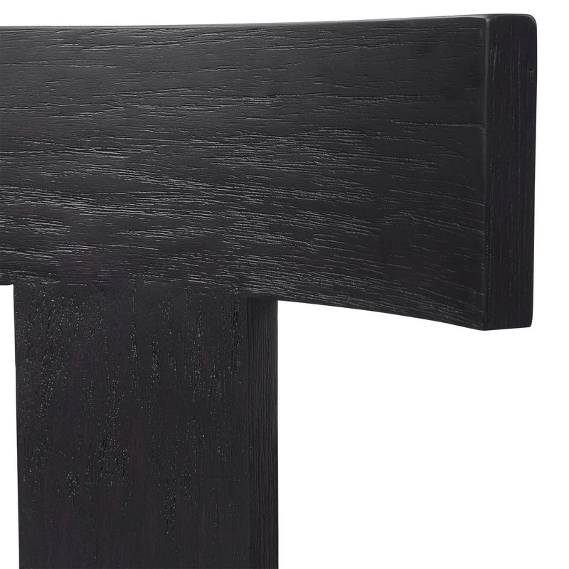 Uttermost 23533 Chair, Brushed And Rubbed In A Charcoal Black Stain