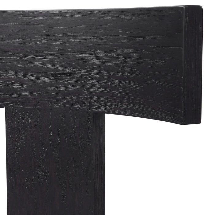 Uttermost 23533 Chair, Brushed And Rubbed In A Charcoal Black Stain