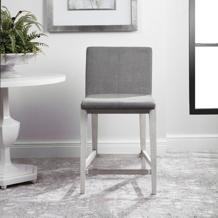 Uttermost 23554 Counter Stool, Aged White
