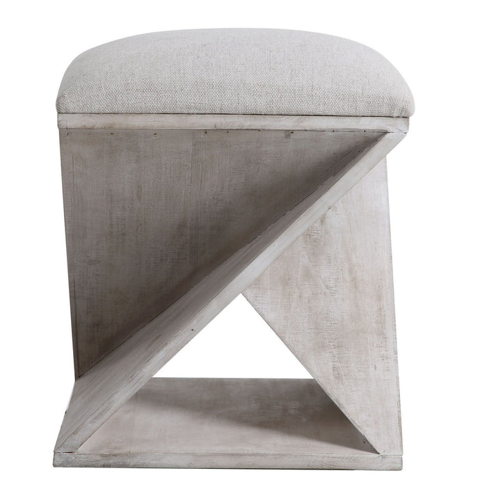 Uttermost 23559 Ottoman, White Washed