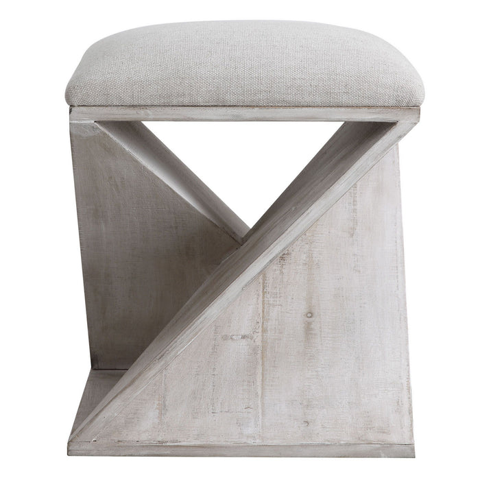 Uttermost 23559 Ottoman, White Washed
