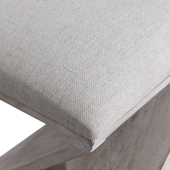 Uttermost 23559 Ottoman, White Washed