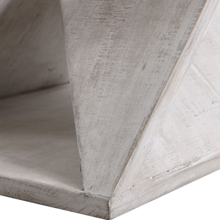 Uttermost 23559 Ottoman, White Washed