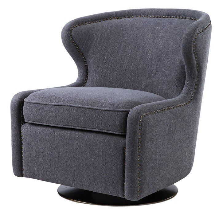 Uttermost 23560 Chair, Dark Charcoal Gray