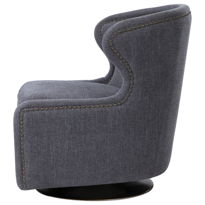 Uttermost 23560 Chair, Dark Charcoal Gray