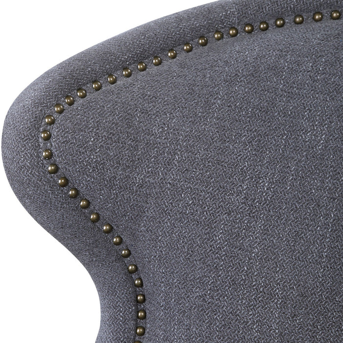 Uttermost 23560 Chair, Dark Charcoal Gray