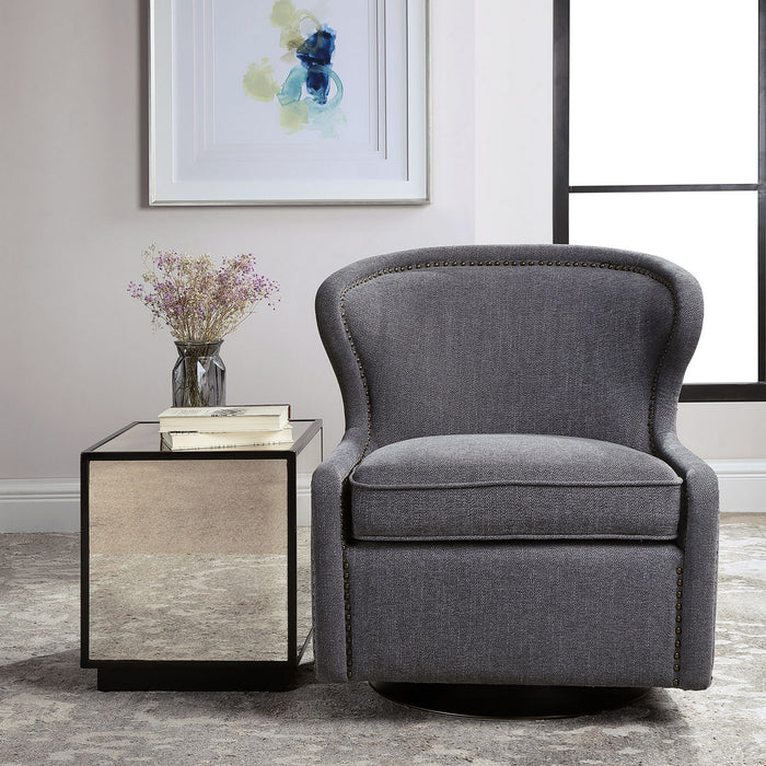 Uttermost 23560 Chair, Dark Charcoal Gray