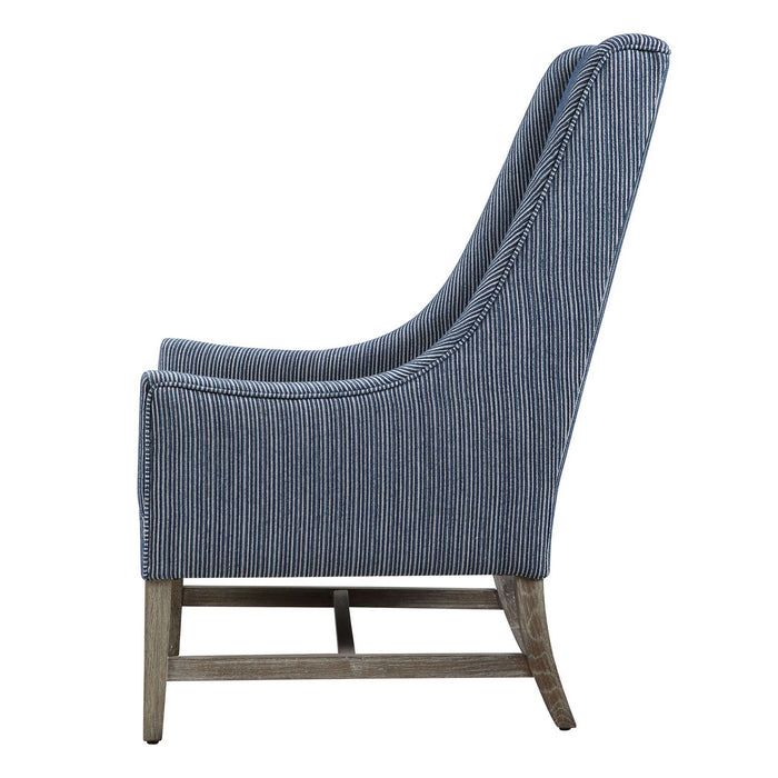 Uttermost 23562 Accent Chair, Blue And White
