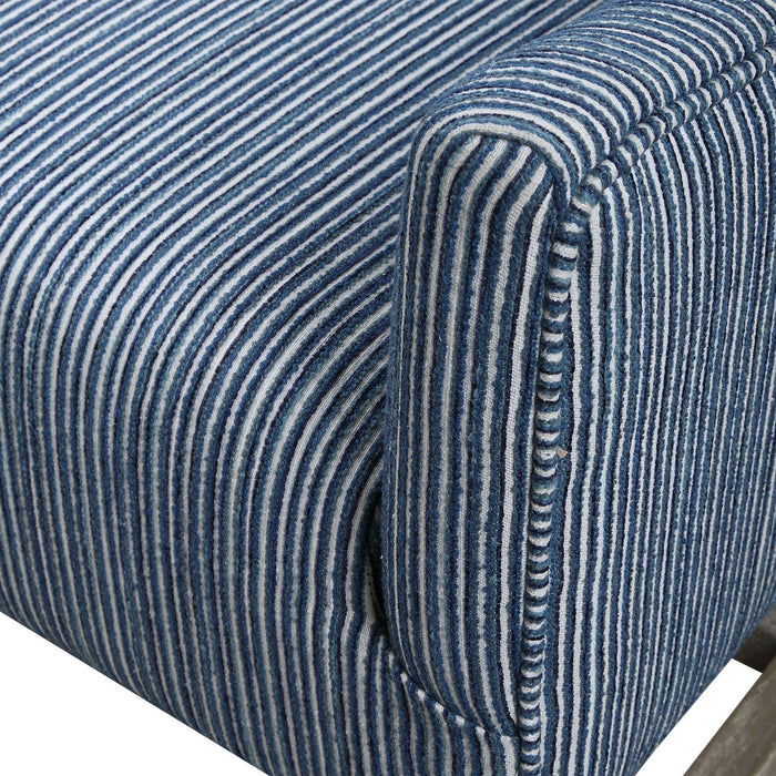 Uttermost 23562 Accent Chair, Blue And White