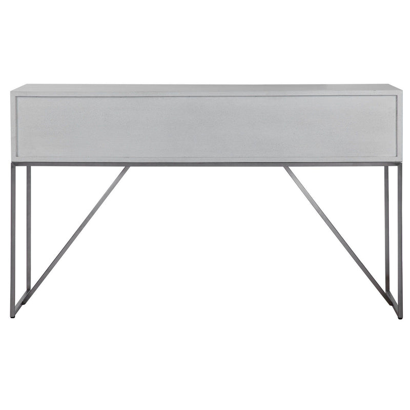 Uttermost 24954 Console Table, Soft White With Light Gray