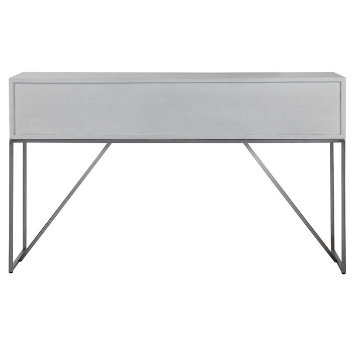 Uttermost 24954 Console Table, Soft White With Light Gray
