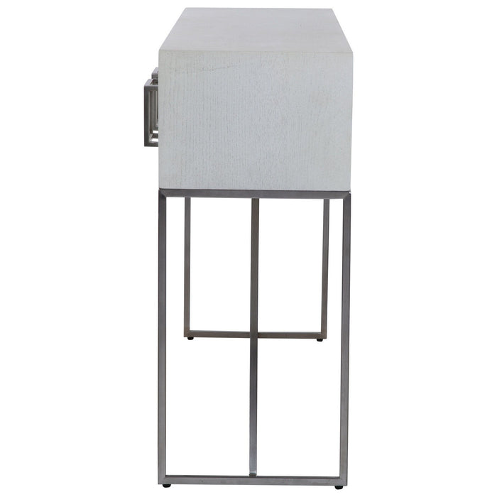 Uttermost 24954 Console Table, Soft White With Light Gray