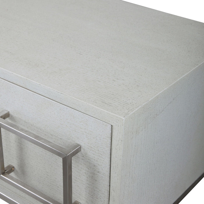 Uttermost 24954 Console Table, Soft White With Light Gray