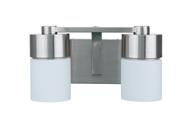 Craftmade 12314BNK2 Two Light Vanity, Brushed Polished Nickel