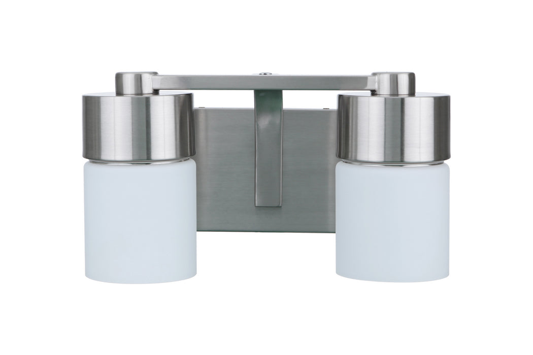 Craftmade 12314BNK2 Two Light Vanity, Brushed Polished Nickel
