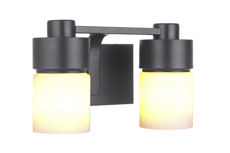 Craftmade 12314FB2 Two Light Vanity, Flat Black