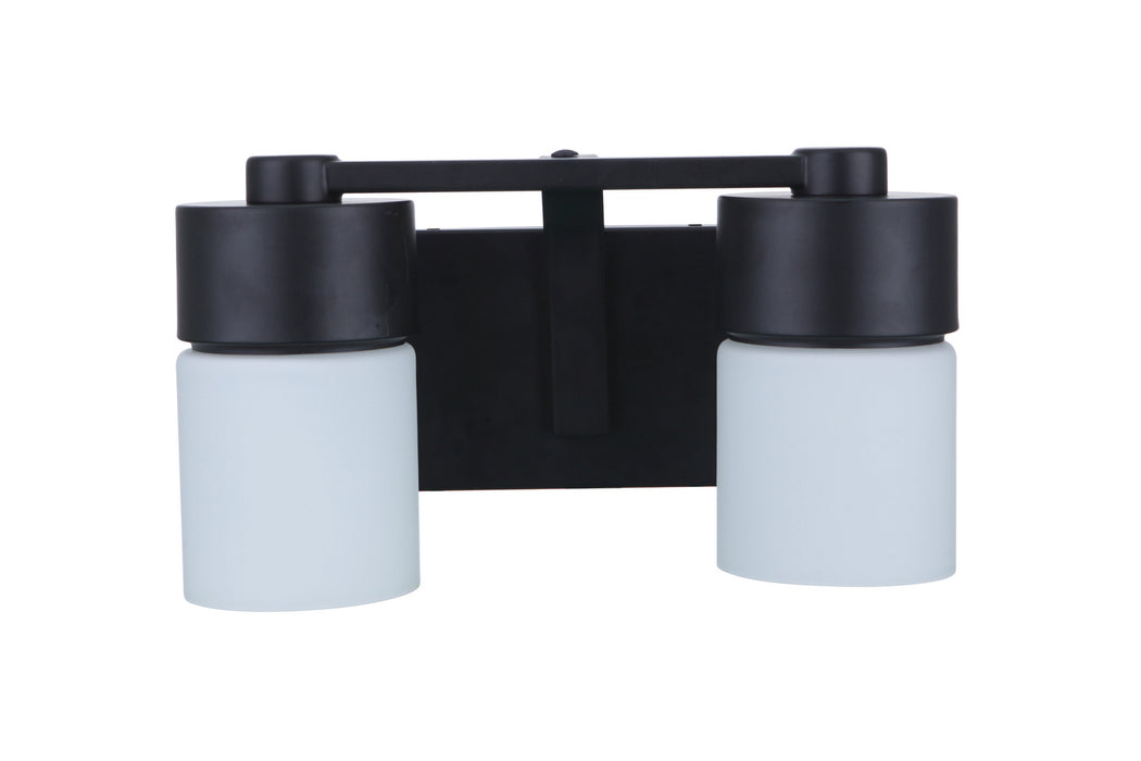 Craftmade 12314FB2 Two Light Vanity, Flat Black