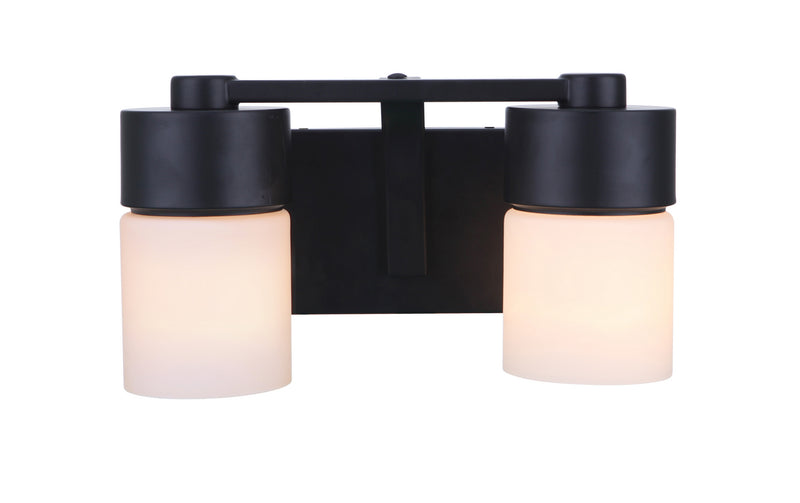 Craftmade 12314FB2 Two Light Vanity, Flat Black