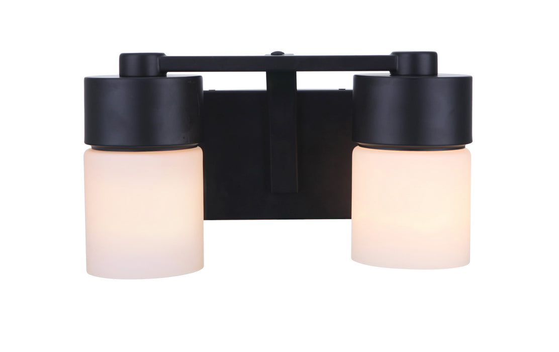 Craftmade 12314FB2 Two Light Vanity, Flat Black