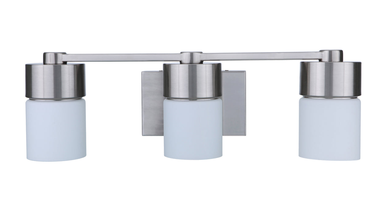 Craftmade 12322BNK3 Three Light Vanity, Brushed Polished Nickel